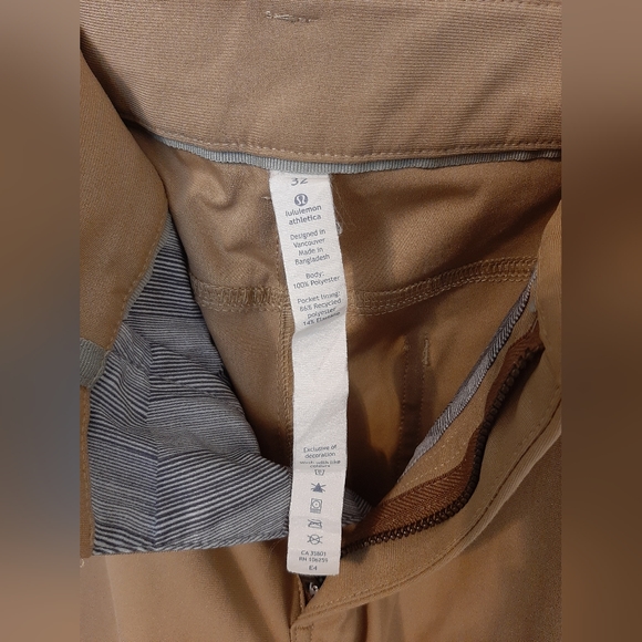 Lululemon Mens Anti Ball Crushing Khaki Pants (32) - Picture 4 of 5